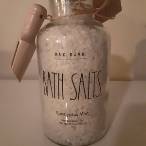 Rae Dunn Bath Salts with wooden scoop